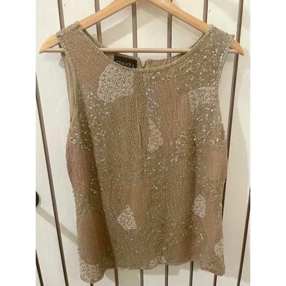 Chaudry Silk Beaded Blouse Size M - Picture 1 of 8